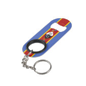 Eswatini National Pride Patriotic Mini Flessenopener (Achterkant Gekanteld)