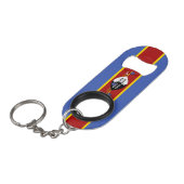 Eswatini National Pride Patriotic Mini Flessenopener (Voorkant Gekanteld)