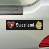 Eswatini Vlag Hart + Landkaart Bumpersticker (Op auto)