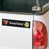 Eswatini Vlag Hart + Landkaart Bumpersticker (Op Truck)