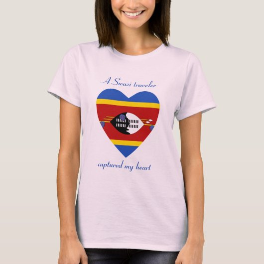 Eswatini Vlag Hartendief T-Shirt (Voorkant)