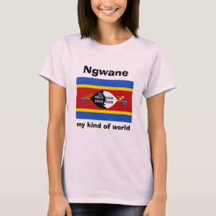 Eswatini Vlag + Kaart + Tekst T-Shirt