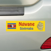 Eswatini Vlag + Landkaart Bumpersticker (Op auto)