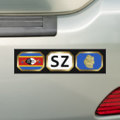 Eswatini Vlag Landkaart Code Bumpersticker (Op auto)