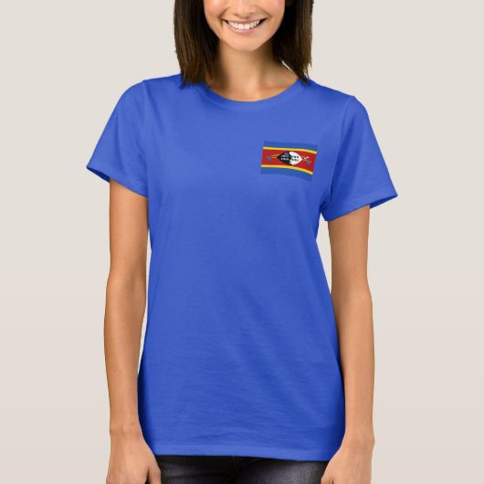 Eswatini Vlag + Landkaart T-Shirt (Voorkant)