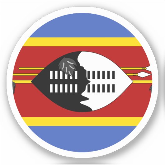 Eswatini Vlag Ronde Sticker (Voorkant)