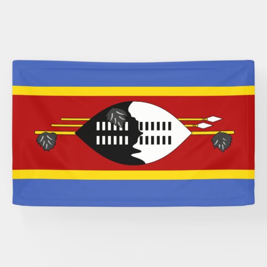 Eswatini vlag spandoek (Horizontaal)