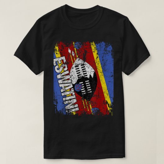 ESWATINI-Vlag  verstoord SWAZILAND ESWATIN T-shirt (Design voorkant)