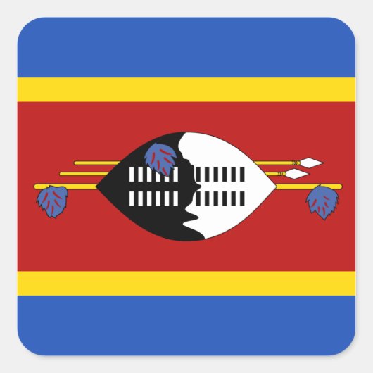 Eswatini Vlagsticker Vierkante Sticker (Voorkant)