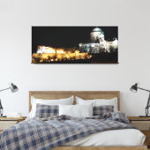 Esztergom Basiliek verlicht voor Kerstmis. Canvas Afdruk (Insitu (Slaapkamer))