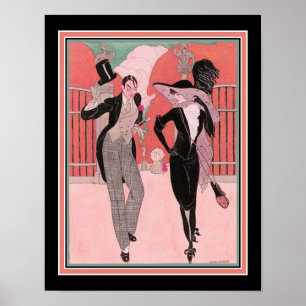 "Et Elegant Par" 1920 kunstdeco-afdrukken Poster