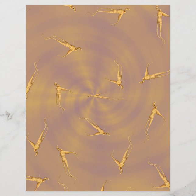 ET Ginseng Man Scrapbook Paper 2-Sided Page (Voorkant)