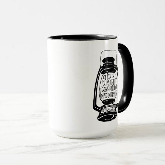 Et Lux in Tenebris Johannes 1 in Latijnse Bijbelve Mok (Voorkant rechts)