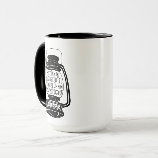 Et Lux in Tenebris Johannes 1 in Latijnse Bijbelve Mok (Voorkant links)