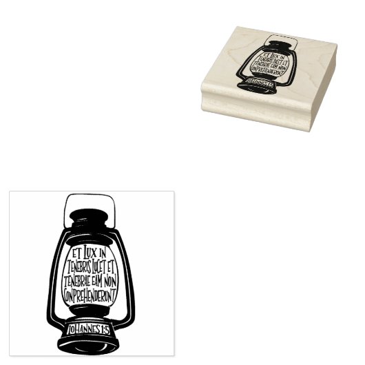 Et Lux in Tenebris Johannes 1 in Latijnse Bijbelve Rubberstempel (Gestempeld)