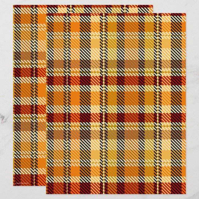ET Plaid Scrapbook Paper 2-Sided Page (Voorkant / Achterkant)