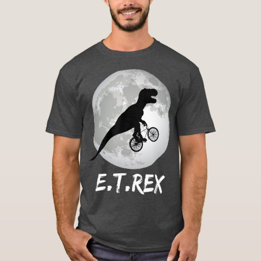 ET Rex Funny Dinosaur TRex on Bike over the T-shirt (Voorkant)