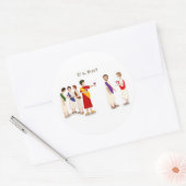 Et Tu Brute? Julius Caesar bij een Partij Ronde Sticker (Envelop)