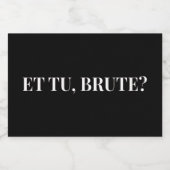 Et Tu, Brute? Shakespeares Julius Caesar III Voedselcontainer Etiket (Enkel label)