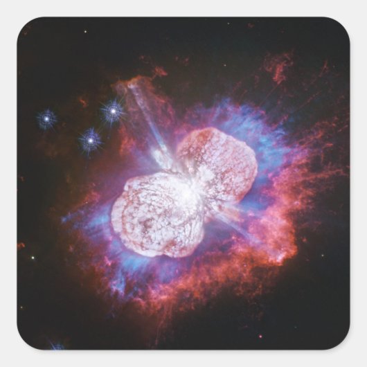 Eta Carinae Binary Star System Fireworks Vierkante Sticker (Voorkant)