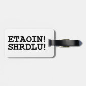 ETAOIN! SHRDLU! BAGAGELABEL (Achterkant horizontaal)