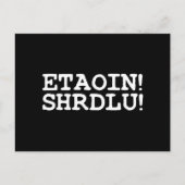 ETAOIN! SHRDLU! BRIEFKAART (Voorkant)