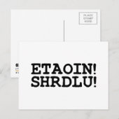 ETAOIN! SHRDLU! BRIEFKAART (Voorkant / Achterkant)