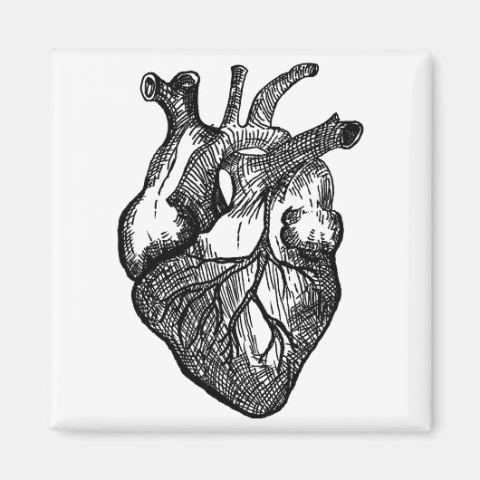 Etch Hart Valentijnsdag Halloween Liefde Realistis Magneet (Voorkant)