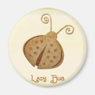 Etched Copper Lady Bug Magneet