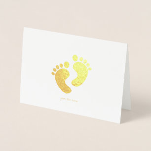 Etched Gold Foil Baby Feet Wenskaarten Folie Kaarten