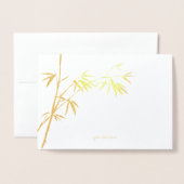 Etched Gold Foil Bamboe Wenskaarten Folie Kaarten (Voorkant met envelop)