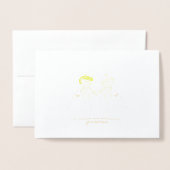 Etched Gold Foil Bride & Bride Weddenschappen Folie Kaarten (Voorkant met envelop)