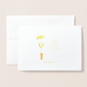 Etched Gold Foil Bride & Groom Weddenschappen Folie Kaarten (Voorkant met envelop)