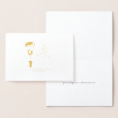 Etched Gold Foil Bride & Groom Weddenschappen Folie Kaarten (Display)