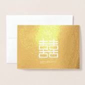 Etched Gold Foil Double Happiness Kaart (Voorkant met envelop)