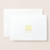 Etched Gold Foil Double Happiness Kaart (Met envelop)