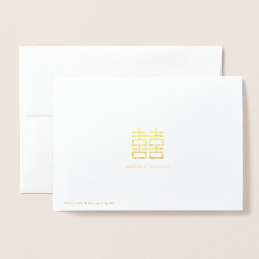 Etched Gold Foil Double Happiness Kaart (Met envelop)
