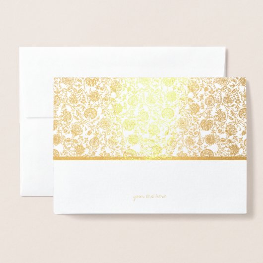 Etched Gold Foil Elegant Florence Wenskaarten Folie Kaarten (Voorkant met envelop)