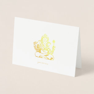 Etched Gold Foil Ganesha Wenskaarten Folie Kaarten
