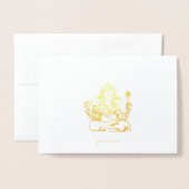 Etched Gold Foil Ganesha Wenskaarten Folie Kaarten (Voorkant met envelop)