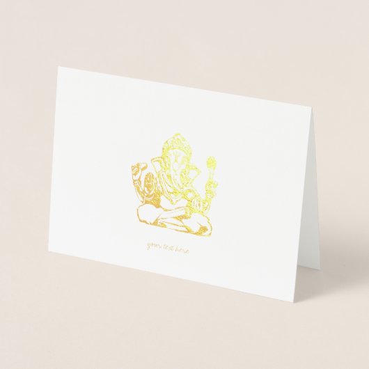 Etched Gold Foil Ganesha Wenskaarten Folie Kaarten (Voorkant)