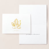 Etched Gold Foil Ganesha Wenskaarten Folie Kaarten (Display)