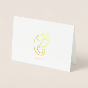 Etched Gold Foil Ganesha Wenskaarten Folie Kaarten