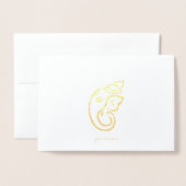 Etched Gold Foil Ganesha Wenskaarten Folie Kaarten (Voorkant met envelop)