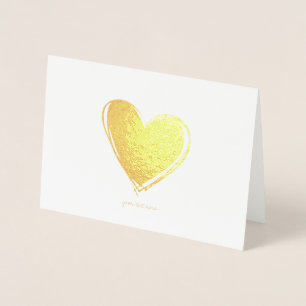 Etched Gold Foil Heart Wenskaarten Folie Kaarten