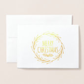 Etched Gold Foil Merry-kerstkaart Folie Kaarten (Voorkant met envelop)