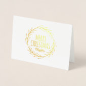 Etched Gold Foil Merry-kerstkaart Folie Kaarten (Voorkant)