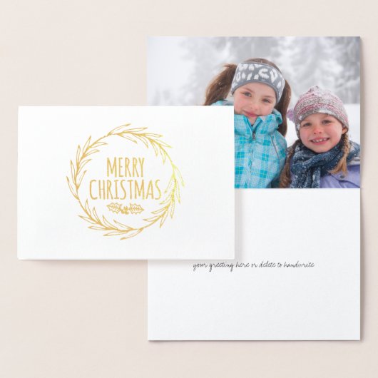 Etched Gold Foil Merry-kerstkaart Folie Kaarten (Display)