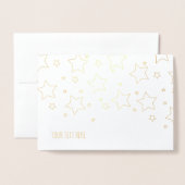 Etched Gold Foil STARS Wenskaart Folie Kaarten (Voorkant met envelop)
