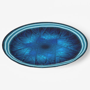 Etched-Kijk Blue Fractal Star van David Papieren Bordje